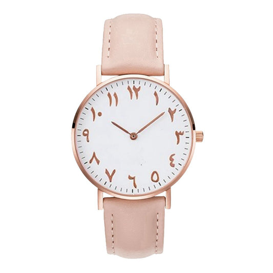 ORIGINE - Montre Chiffre Arabe Blanc/Rose